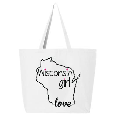 Wisconsin Girl I Love Wisconsin Home State 25L Jumbo Tote