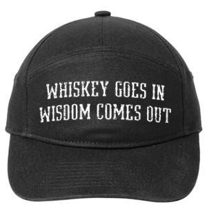 Whiskey Goes In Wisdom Comes Out Drinker Drinking Whisky 7-Panel Snapback Hat