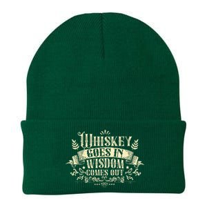 Whiskey Goes In Wisdom Comes Out Drinker Drinking Whisky Knit Cap Winter Beanie