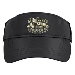 Whiskey Goes In Wisdom Comes Out Drinker Drinking Whisky Adult Drive Performance Visor