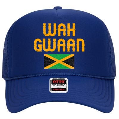 Wah Gwaan Jamaica High Crown Mesh Back Trucker Hat