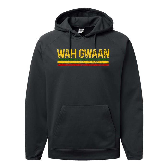 Wah Gwaan Jamaican Pride Reggae Music Rastafari Rasta Performance Fleece Hoodie