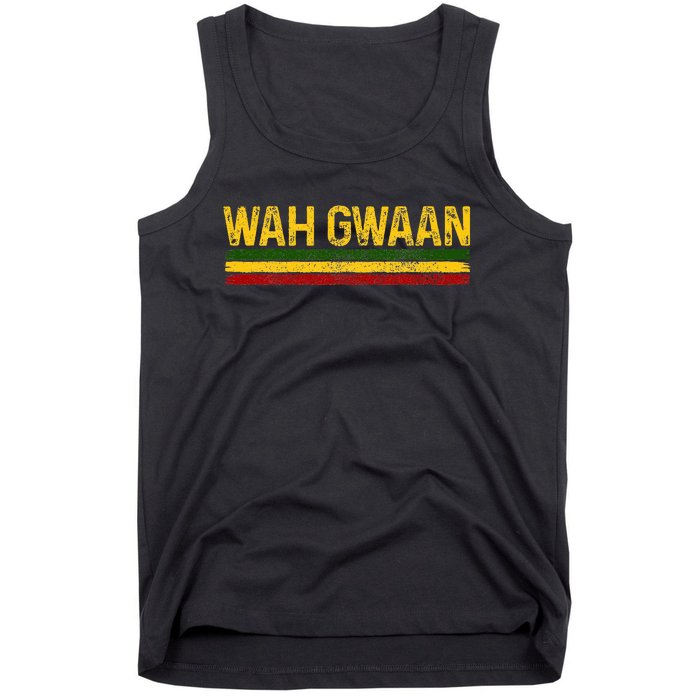 Wah Gwaan Jamaican Pride Reggae Music Rastafari Rasta Tank Top