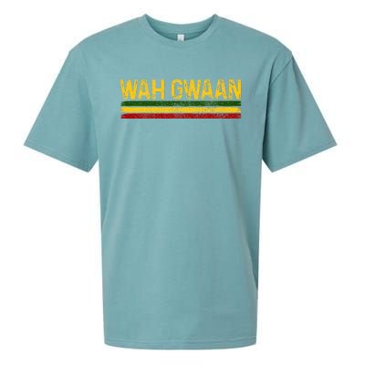 Wah Gwaan Jamaican Pride Reggae Music Rastafari Rasta Sueded Cloud Jersey T-Shirt