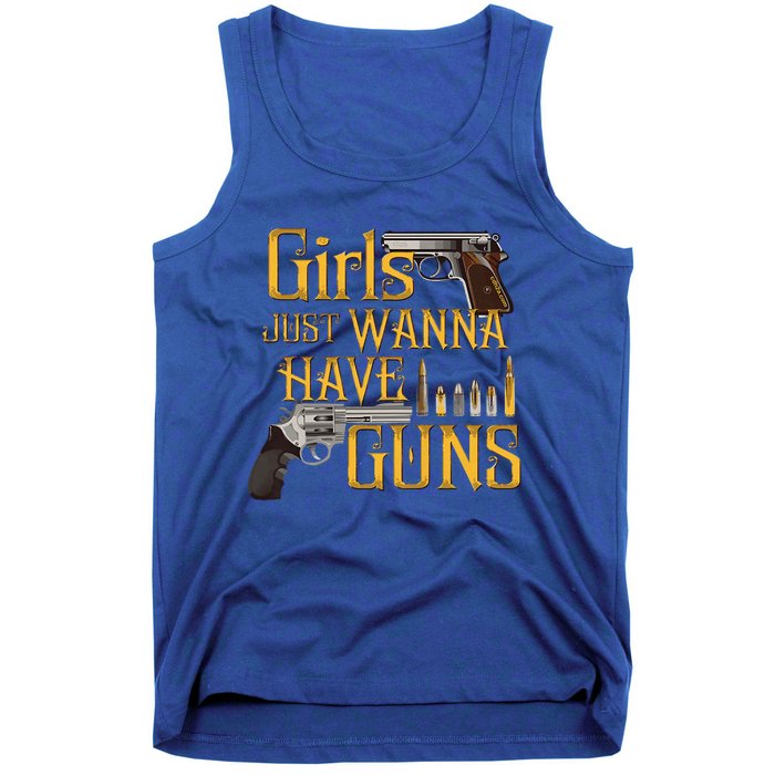 Women Girl Just Wanna Have Guns Tank Top