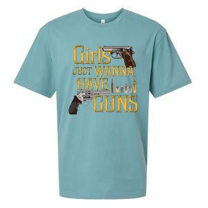 Women Girl Just Wanna Have Guns Sueded Cloud Jersey T-Shirt