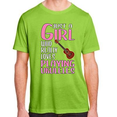 Wo Gift Just A Who Really Loves Playing Ukuleles Gift Adult ChromaSoft Performance T-Shirt