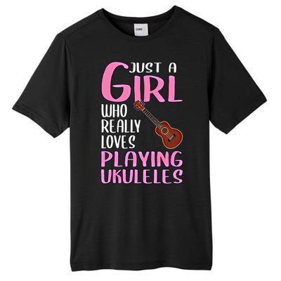 Wo Gift Just A Who Really Loves Playing Ukuleles Gift Tall Fusion ChromaSoft Performance T-Shirt