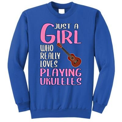 Wo Gift Just A Who Really Loves Playing Ukuleles Gift Sweatshirt