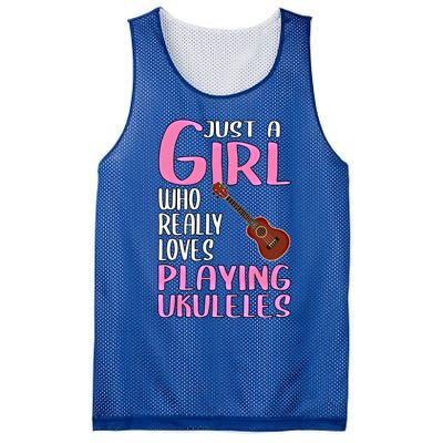 Wo Gift Just A Who Really Loves Playing Ukuleles Gift Mesh Reversible Basketball Jersey Tank