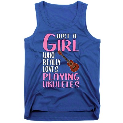 Wo Gift Just A Who Really Loves Playing Ukuleles Gift Tank Top