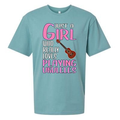 Wo Gift Just A Who Really Loves Playing Ukuleles Gift Sueded Cloud Jersey T-Shirt