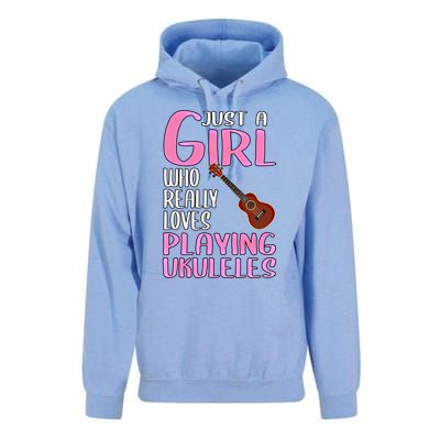 Wo Gift Just A Who Really Loves Playing Ukuleles Gift Unisex Surf Hoodie