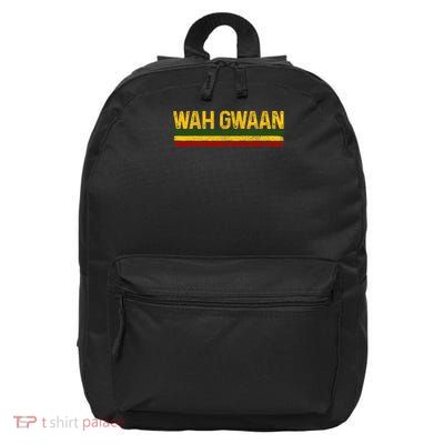 Wah Gwaan Jamaican Pride Reggae Music Rastafari Rasta Funny 16 in Basic Backpack