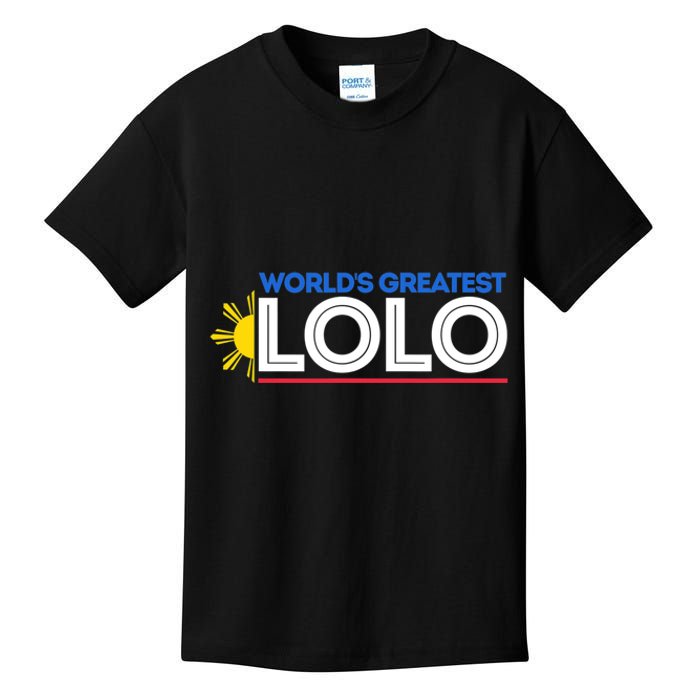 Worlds Greatest Lolo Filipino Grandpa Pinoy Fathers Day Kids T-Shirt