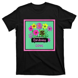 Womens Gardening Lover Plant Nature Flower Blue Pink Yellow Green T-Shirt