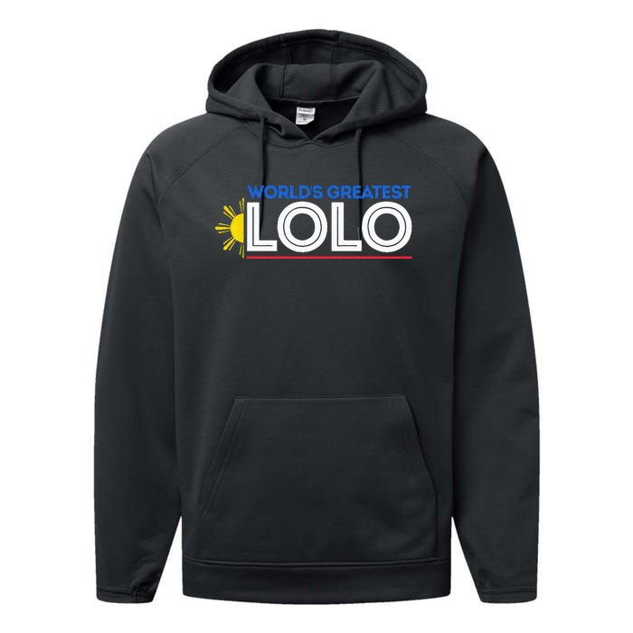 World's Greatest Lolo Filipino Grandpa Pinoy Father's Day Performance Fleece Hoodie