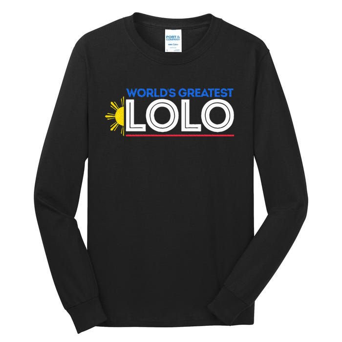 World's Greatest Lolo Filipino Grandpa Pinoy Father's Day Tall Long Sleeve T-Shirt