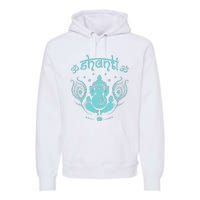 Womens Ganesh Lucky Elephant Peacock Feather & Lotus Shanti OM Yoga Premium Hoodie