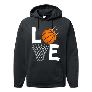 Wo Girls Love Basketball Hoodie | BBall Hoodie for Girls Performance Fleece Hoodie