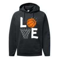 Wo Girls Love Basketball Hoodie | BBall Hoodie for Girls Performance Fleece Hoodie