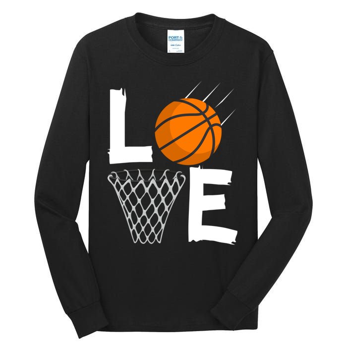 Wo Girls Love Basketball Hoodie | BBall Hoodie for Girls Tall Long Sleeve T-Shirt