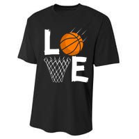 Wo Girls Love Basketball Hoodie | BBall Hoodie for Girls Performance Sprint T-Shirt