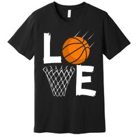 Wo Girls Love Basketball Hoodie | BBall Hoodie for Girls Premium T-Shirt