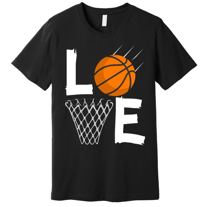 Wo Girls Love Basketball Hoodie | BBall Hoodie for Girls Premium T-Shirt