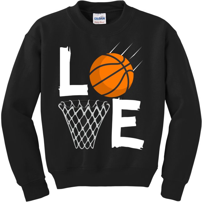 Wo Girls Love Basketball Hoodie | BBall Hoodie for Girls Kids Sweatshirt