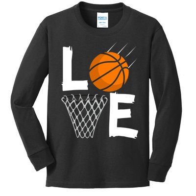 Wo Girls Love Basketball Hoodie | BBall Hoodie for Girls Kids Long Sleeve Shirt