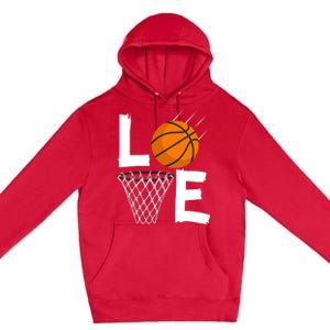 Wo Girls Love Basketball Hoodie | BBall Hoodie for Girls Premium Pullover Hoodie