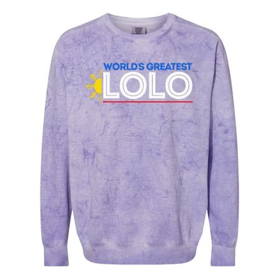 WorldS Greatest Lolo Filipino Grandpa Pinoy Colorblast Crewneck Sweatshirt