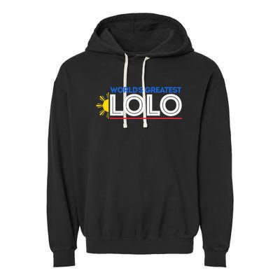 WorldS Greatest Lolo Filipino Grandpa Pinoy Garment-Dyed Fleece Hoodie