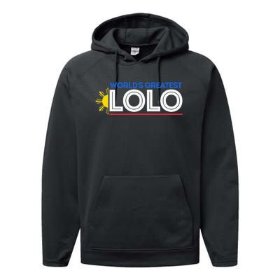 WorldS Greatest Lolo Filipino Grandpa Pinoy Performance Fleece Hoodie