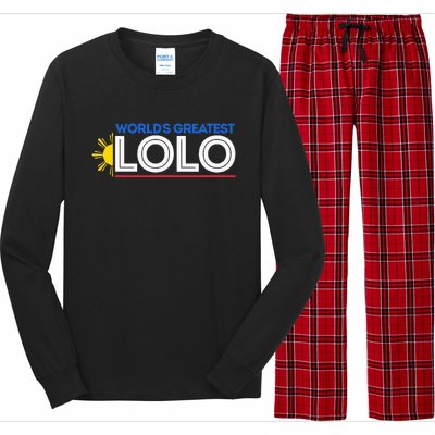 WorldS Greatest Lolo Filipino Grandpa Pinoy Long Sleeve Pajama Set