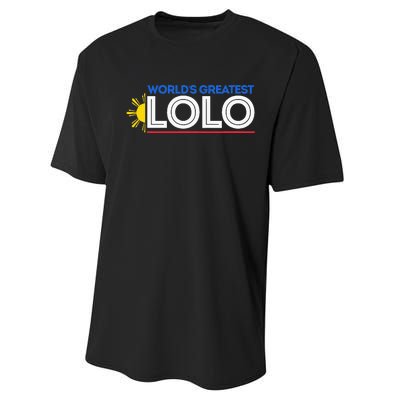 WorldS Greatest Lolo Filipino Grandpa Pinoy Performance Sprint T-Shirt