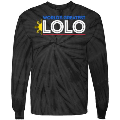 WorldS Greatest Lolo Filipino Grandpa Pinoy Tie-Dye Long Sleeve Shirt