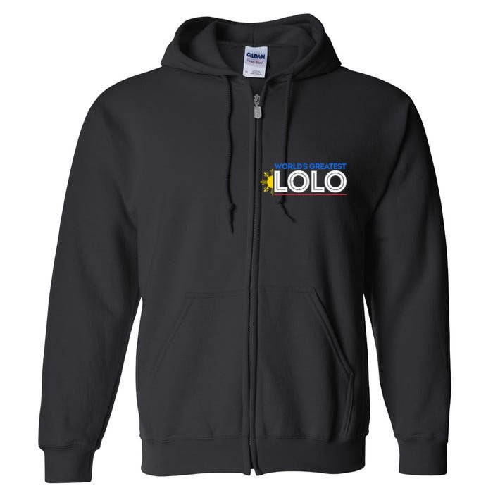 WorldS Greatest Lolo Filipino Grandpa Pinoy Full Zip Hoodie