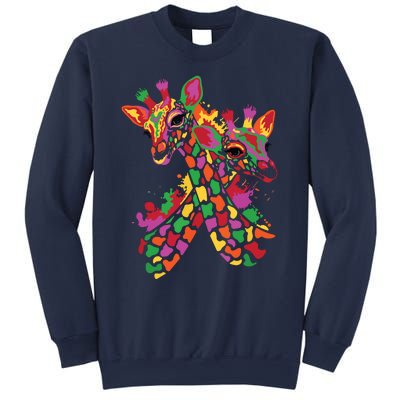 Watercolor Giraffe Lover Funny Giraffe Print Women Gift Sweatshirt