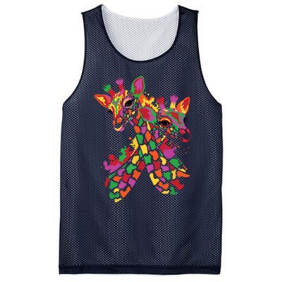 Watercolor Giraffe Lover Funny Giraffe Print Women Gift Mesh Reversible Basketball Jersey Tank