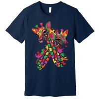 Watercolor Giraffe Lover Funny Giraffe Print Women Gift Premium T-Shirt