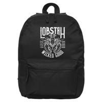 Wicked Good Lobstah Funny Maine Boston Cape Cod Lobster 16 in Basic Backpack