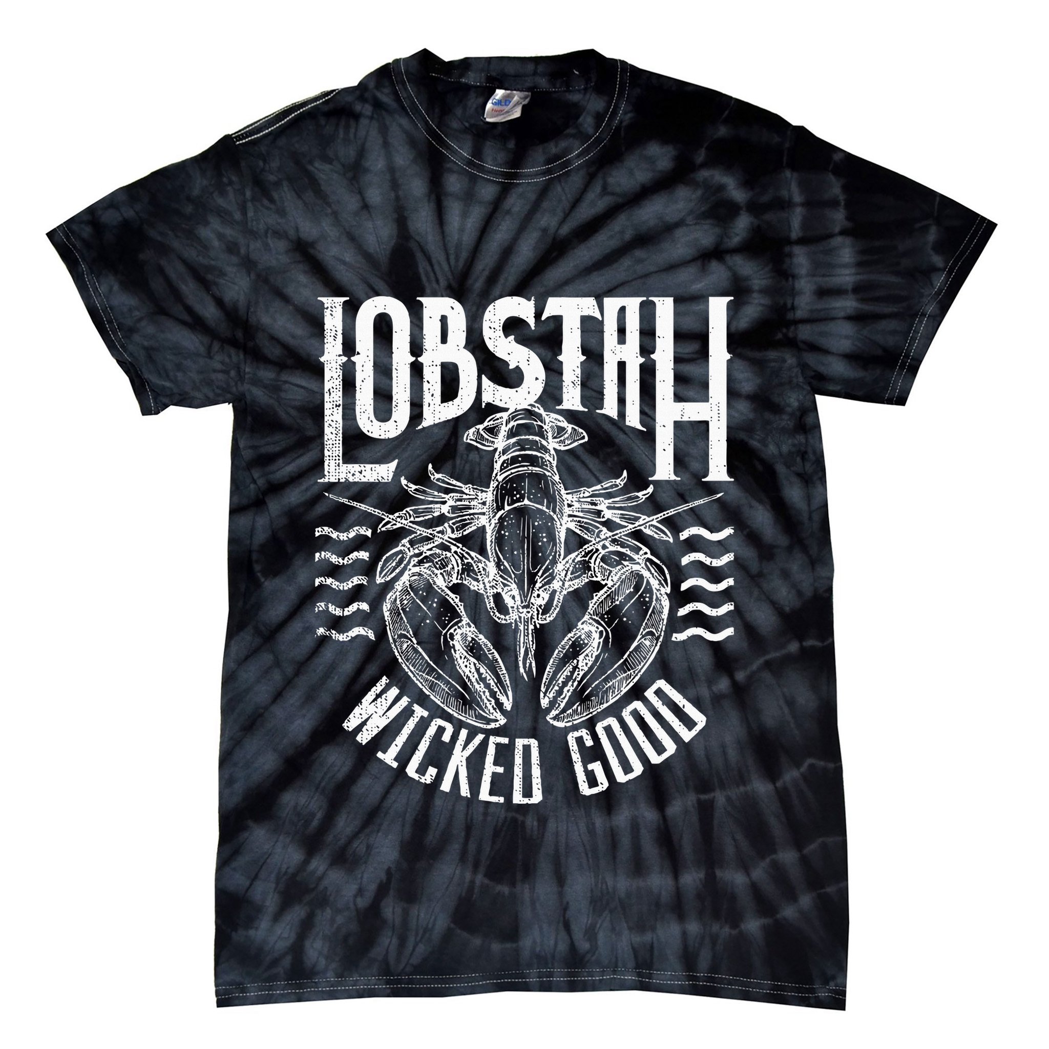 Wicked Good Lobstah Funny Maine Boston Cape Cod Lobster Tie-Dye T-Shirt