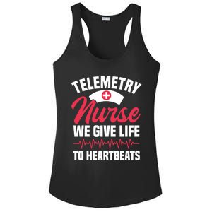 We Give Life To Heartbeats Telemetry Nurse Funny Gift Ladies PosiCharge Competitor Racerback Tank