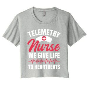 We Give Life To Heartbeats Telemetry Nurse Funny Gift Women's Crop Top Tee