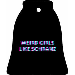 Weird Girl Like Schranz Music Ceramic Bell Ornament