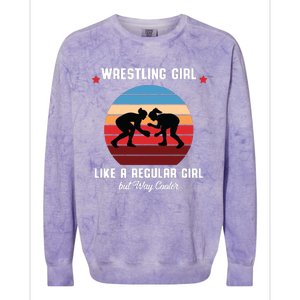 Wrestling Girl Like A Regular Girl But Cooler Colorblast Crewneck Sweatshirt