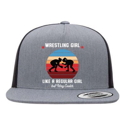 Wrestling Girl Like A Regular Girl But Cooler Flat Bill Trucker Hat