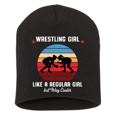 Wrestling Girl Like A Regular Girl But Cooler Short Acrylic Beanie